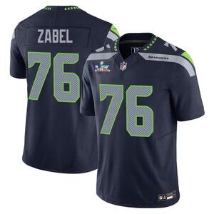 Mens or Youths Choose Grey Zabel Super Bowl LX Stitched Jersey Navy Vapor